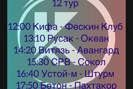 Старт 12 тур кубка Федерации по мини-футболу в формате 8/8.